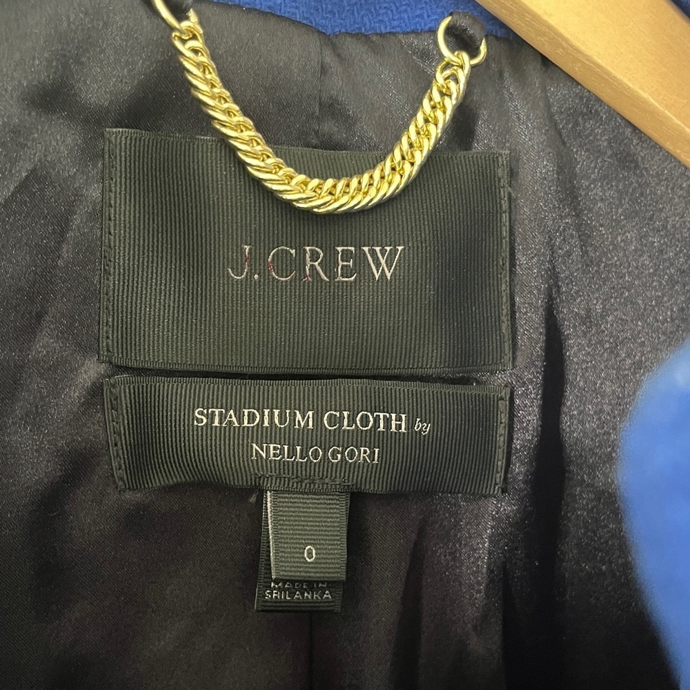 J. Crew Sapphire Blue Wool Stadium Coat by Nellie Gori Sz 0 - Picture 5 of 9